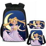 Princess School Backpack Shoulder Bag Pencil Case 3 Pieces Combo