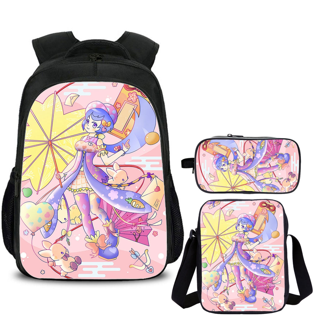 White Rabbit Wonderland Kids School Backpack Shoulder Bag Pencil Case 3PCS Trendy School Merch