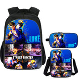 Street Fighter School Backpack Shoulder Bag Pencil Case 3 Pieces Combo