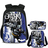 Dark Knight Kids School Backpack Shoulder Bag Pencil Case 3PCS Trendy School Merch