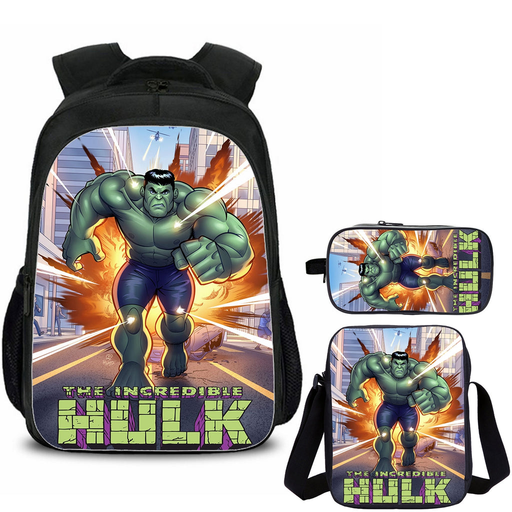 HULK Kids School Backpack Shoulder Bag Pencil Case 3 Pieces Combo