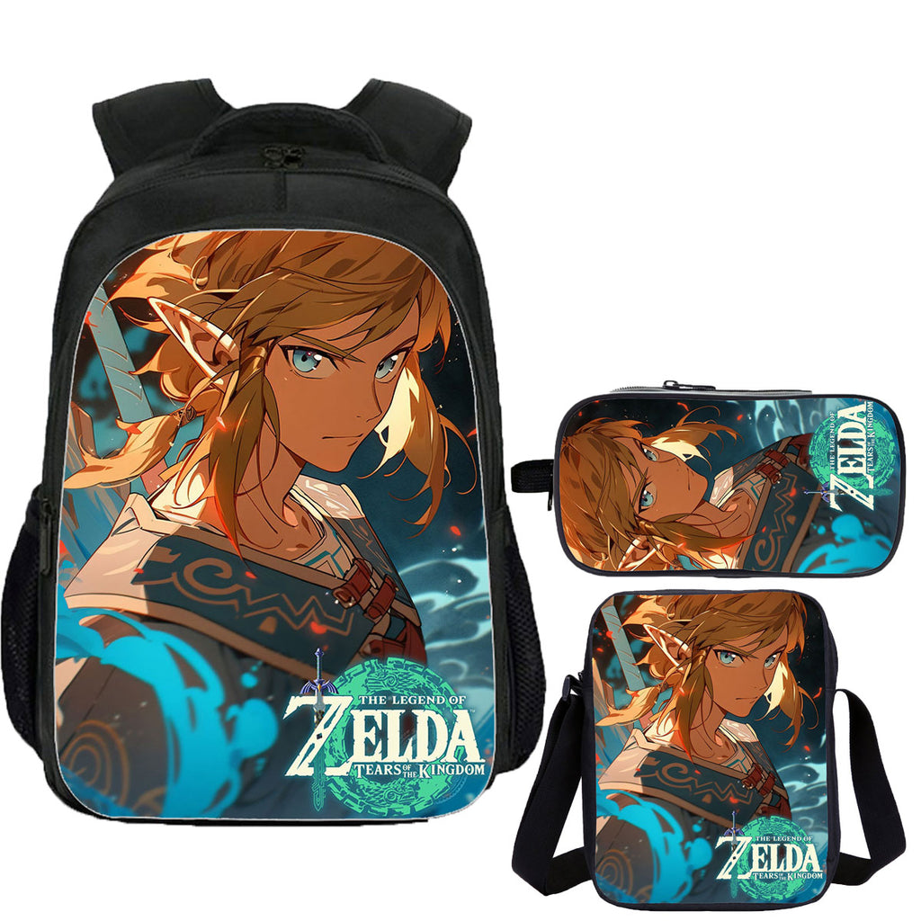Zelda School Backpack Shoulder Bag Pencil Case 3 Pieces