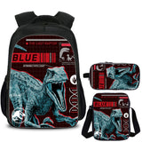 Dinosaur Kids School Backpack Shoulder Bag Pencil Case 3PCS Trendy School Merch