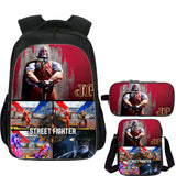 Street Fighter School Backpack Shoulder Bag Pencil Case 3 Pieces Combo