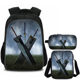 Final Fantasy Kids School Backpack Shoulder Bag Pencil Case 3 Pieces Combo