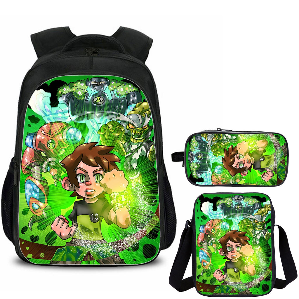 Ben 10 Kids School Backpack Shoulder Bag Pencil Case 3 Pieces Combo