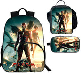 The Flash 3 Pieces Combo Kid's 15 inches School Backpack Lunch Bag Pencil Case