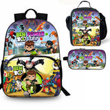 Ben 10 Kids 3 Pieces Combo 15 inches School Backpack Lunch Bag Pencil Case