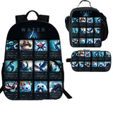 Water Type Pokemon 3 Pieces Combo Kid's 15 inches School Backpack Lunch Bag Pencil Case
