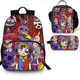 The Amazing Digital Circus Kids 3PCS School Merch 15 inches School Backpack Lunch Bag Pencil Case