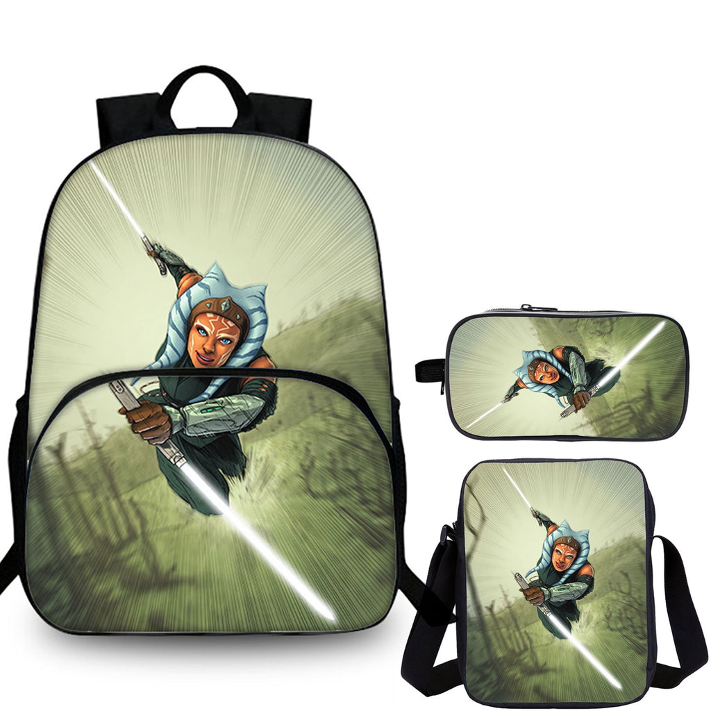 Ahsoka Kids 3 Pieces Combo 15 inches School Backpack Shoulder Bag Pencil Case