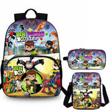 Ben 10 Kids 3 Pieces Combo 15 inches School Backpack Shoulder Bag Pencil Case
