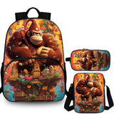 Donkey Kong Kids 3 Pieces Combo 15 inches School Backpack Shoulder Bag Pencil Case