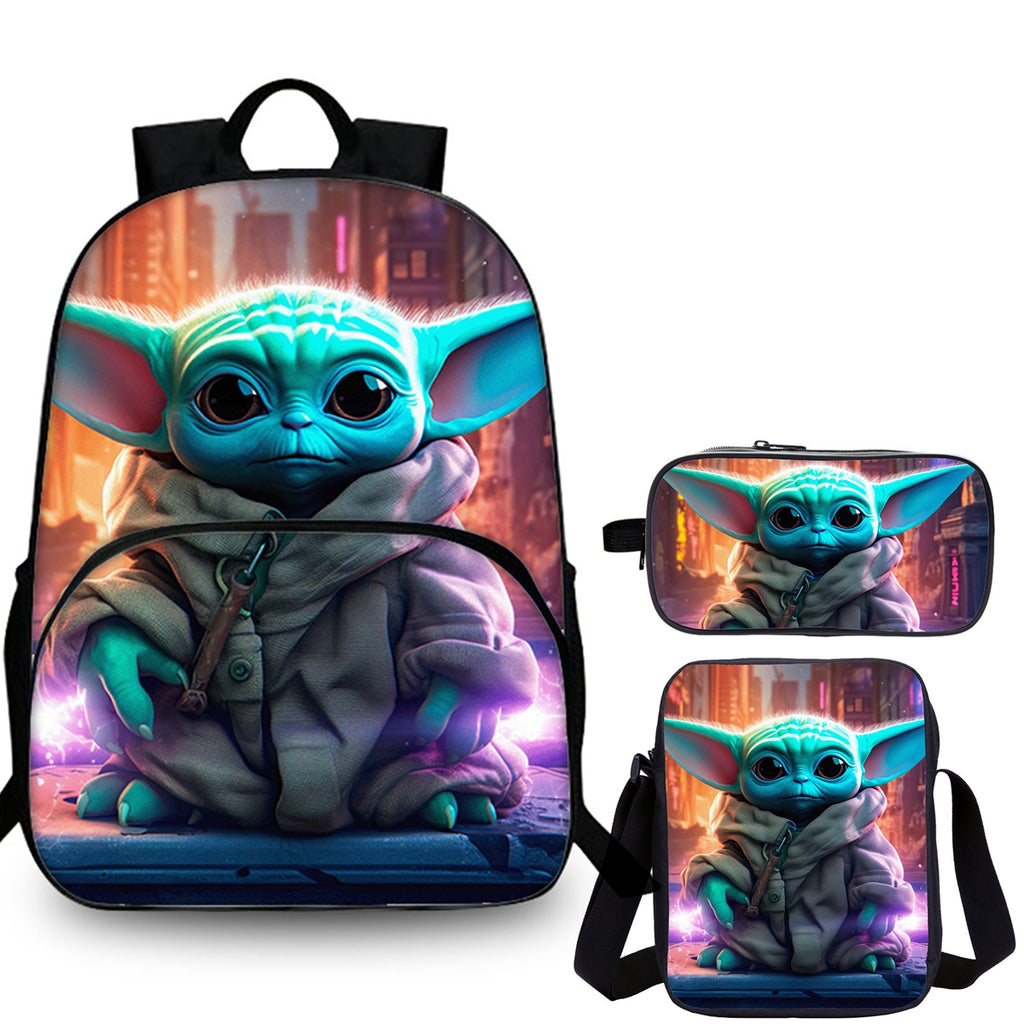 Yoda Kids 3 Pieces Combo 15 inches School Backpack Shoulder Bag Pencil Case