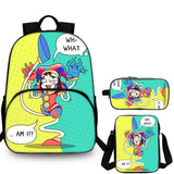 The Amazing Digital Circus Kids 3 Pieces Combo 15 inches School Backpack Shoulder Bag Pencil Case