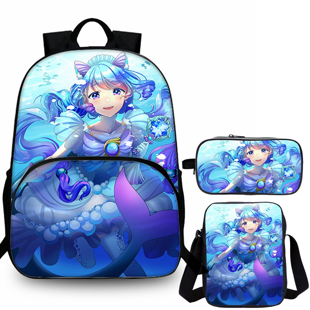 Princess 3 Pieces Combo Kid's 15 inches School Backpack Shoulder Bag Pencil Case