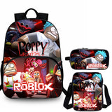 Roblox Poppy Playtime 3 Pieces Combo Kid's 15 inches School Backpack Shoulder Bag Pencil Case