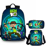 Ben 10 Kids 3 Pieces Combo 15 inches School Backpack Shoulder Bag Pencil Case
