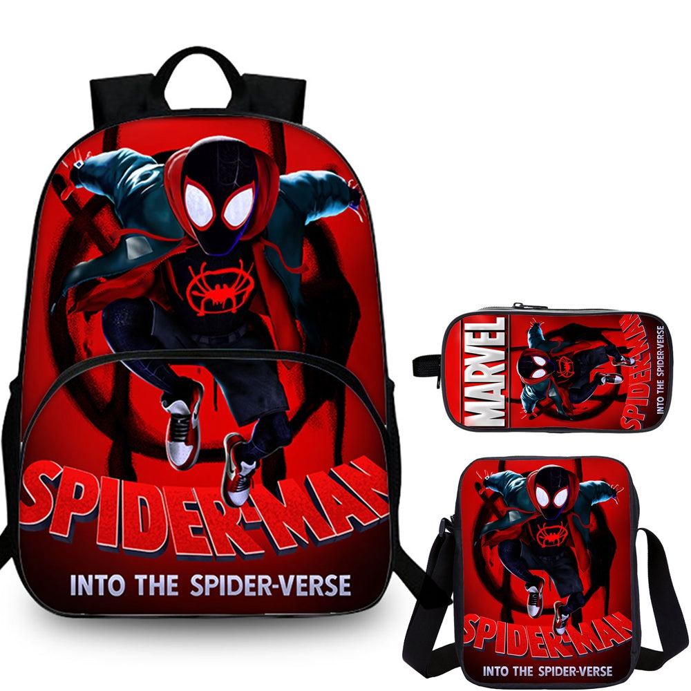 Kids Spiderman 3 Pieces Combo 15 inches School Backpack Shoulder Bag Pencil Case
