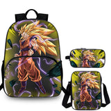 Dragon Ball Goku Kids 3 Pieces Combo 15 inches School Backpack Shoulder Bag Pencil Case