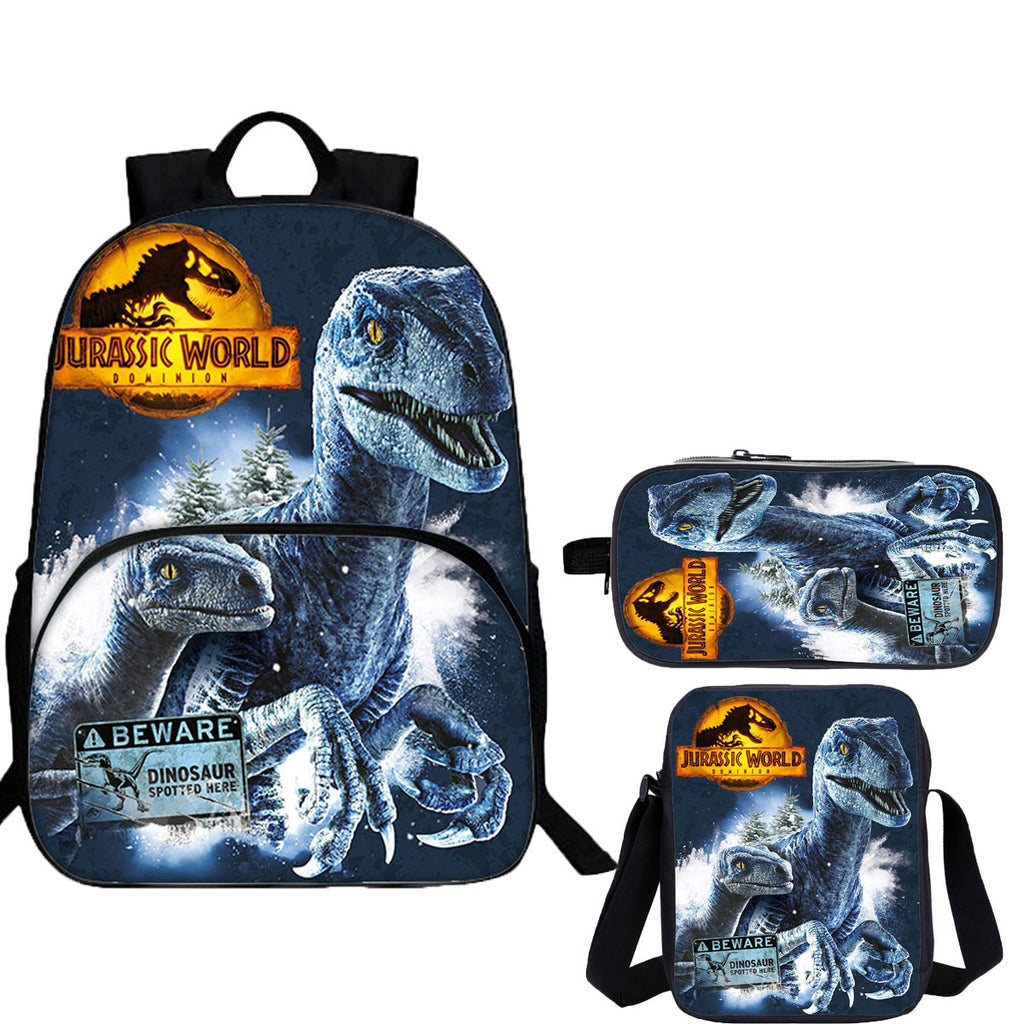 Jurassic 3 Pieces Combo Kid's 15 inches School Backpack Shoulder Bag Pencil Case