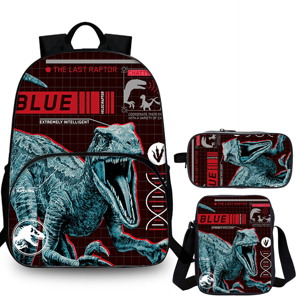 Dinosaur Kids 3 Pieces Combo 15 inches School Backpack Shoulder Bag Pencil Case