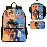 Dragon Ball Goku Kids 18 inches School Backpack Lunch Bag Pencil Case 3 Pieces Combo
