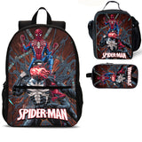 Kids Spiderman 18 inches School Backpack Lunch Bag Pencil Case 3 Pieces Combo