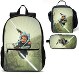 Ahsoka Kids 18 inches School Backpack Lunch Bag Pencil Case 3 Pieces Combo
