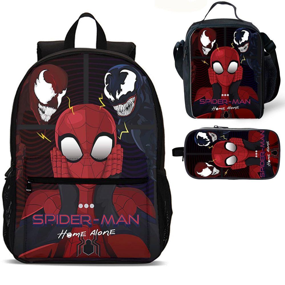 Kids Spiderman 18 inches School Backpack Lunch Bag Pencil Case 3 Pieces Combo