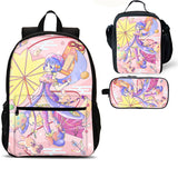 White Rabbit Wonderland Kids 18 inches School Backpack Lunch Bag Pencil Case 3 Pieces Combo