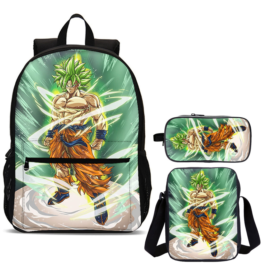 Dragon Ball Goku Kids 3 Pieces Combo 18" School Backpack Shoulder Bag Pencil Case