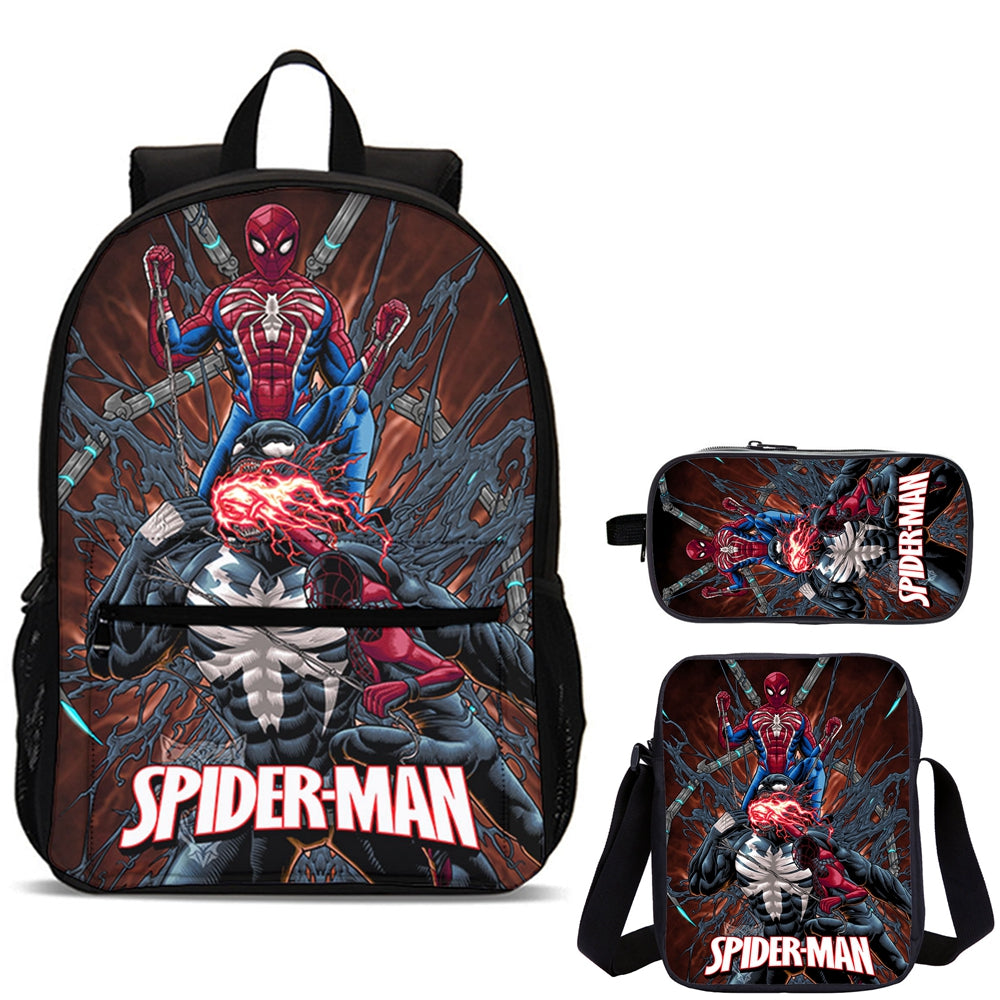 Kids Spiderman 3 Pieces Combo 18" School Backpack Shoulder Bag Pencil Case