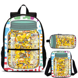 Cute Emoji Kids 3 Pieces Combo 18" School Backpack Shoulder Bag Pencil Case