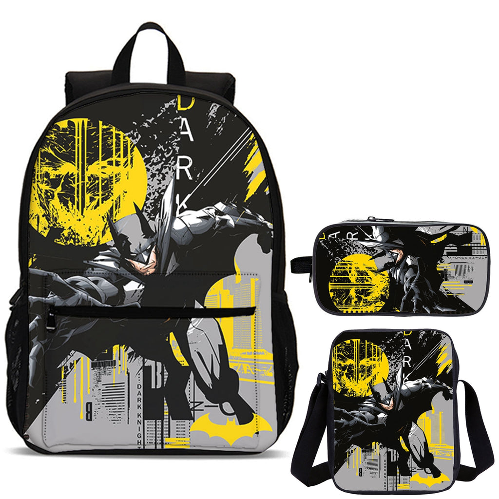 Dark Knight Kids 3 Pieces Combo 18" School Backpack Shoulder Bag Pencil Case