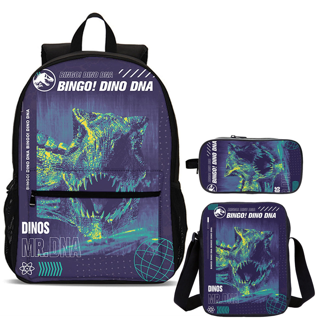 Dinosaur Kids 3 Pieces Combo 18" School Backpack Shoulder Bag Pencil Case