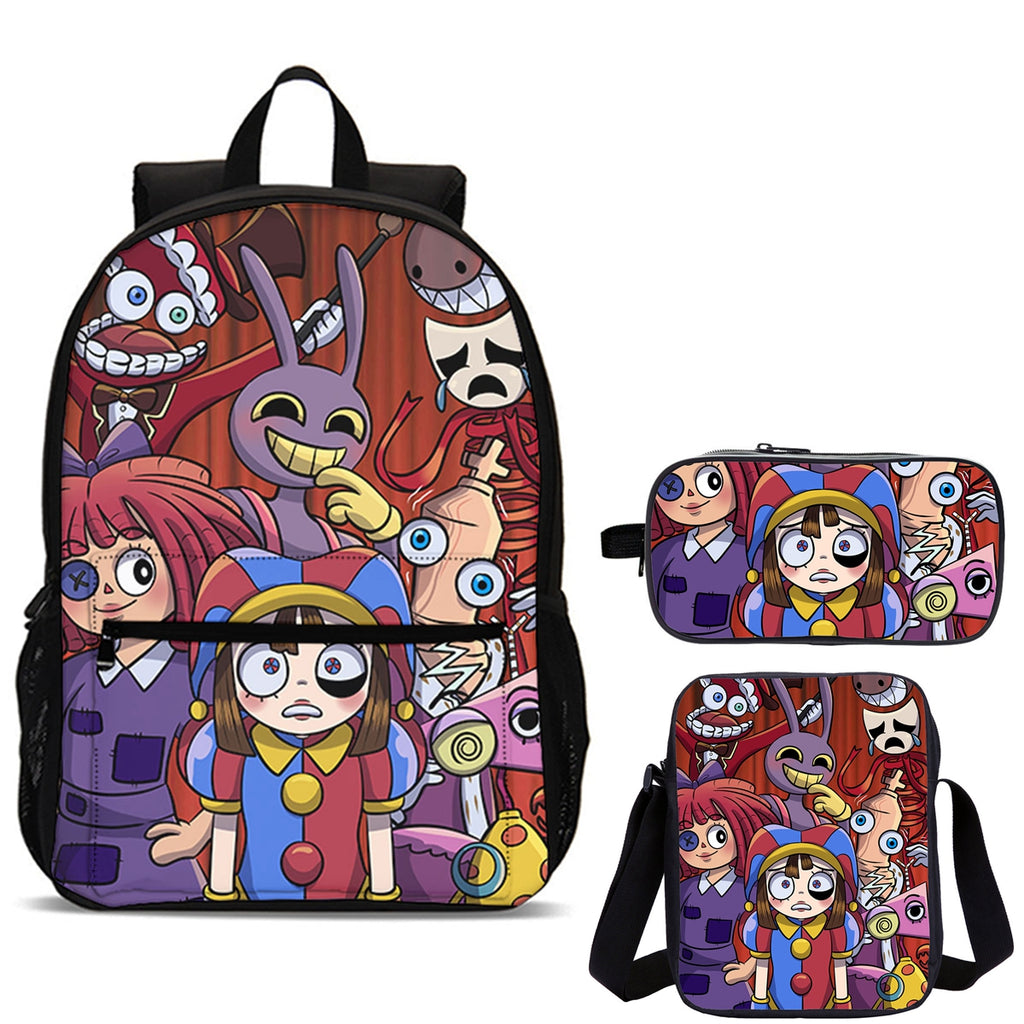 The Amazing Digital Circus Kids 3 Pieces Combo 18" School Backpack Shoulder Bag Pencil Case