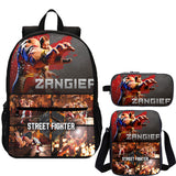 Street Fighter 3 Pieces Combo 18 inches School Backpack Shoulder Bag Pencil Case