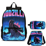 Kids Godzilla 3 Pieces Combo 18" School Backpack Shoulder Bag Pencil Case