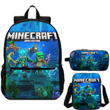 Minecraft 3 Pieces Combo 18 inches School Backpack Shoulder Bag Pencil Case
