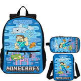 Minecraft 3 Pieces Combo 18 inches School Backpack Shoulder Bag Pencil Case