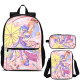 White Rabbit Wonderland Kids 3 Pieces Combo 18" School Backpack Shoulder Bag Pencil Case
