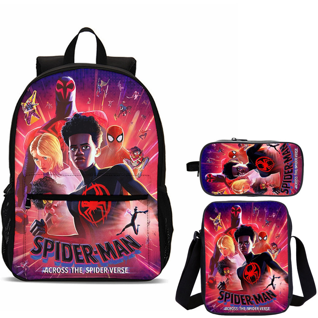 Spider-Man: Across the Spider-Verse 3 Pieces Combo 18 inches School Backpack Shoulder Bag Pencil Case