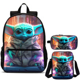 Yoda Kids 3 Pieces Combo 18" School Backpack Shoulder Bag Pencil Case