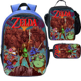 Boys Zelda Backpck Lunch Bag Pencil Case 3 Pieces Combo Ideal Gift