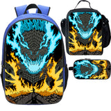 Boys Godzilla Backpck Lunch Bag Pencil Case 3 Pieces Combo Ideal Gift