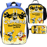 Boys Cuphead Backpck Lunch Bag Pencil Case 3 Pieces Combo Ideal Gift