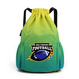 Baltimore Drawstring Backpack American Football Large Gym Bag Water Resistant Sports Bag