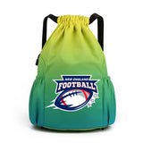 New England Drawstring Backpack American Football Large Gym Bag Water Resistant Sports Bag