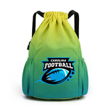 Carolina Drawstring Backpack American Football Large Gym Bag Water Resistant Sports Bag